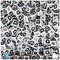BeadTin White Opaque 7mm Cube Plastic Alpha Beads - Black Letter G (75pcs)